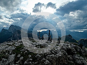 Memory od world war 1 in dolomites at sass de stria photo