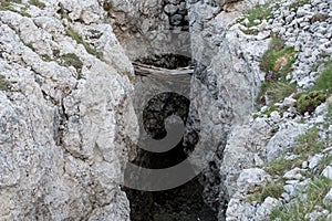 Memory od world war 1 in dolomites at sass de stria photo