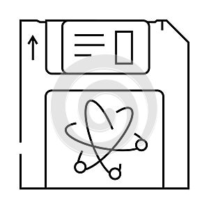memory quantum technology line icon vector illustration