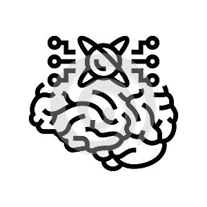 memory quantum technology line icon vector illustration