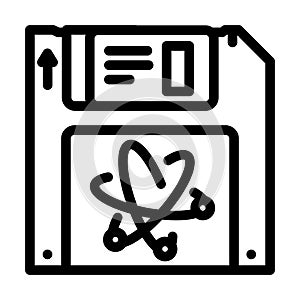 memory quantum technology line icon vector illustration