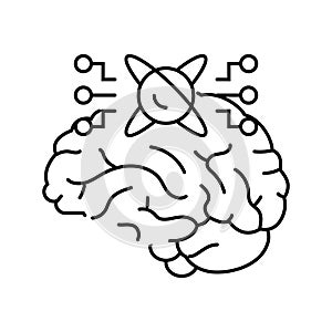 memory quantum technology line icon vector illustration