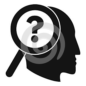 Memory question icon simple vector. Power mind