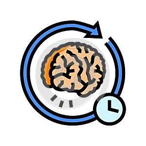 memory recall neuroscience neurology color icon vector illustration