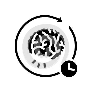 memory recall neuroscience neurology glyph icon vector illustration