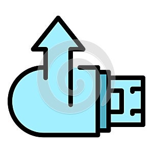Memory stick backup icon vector flat