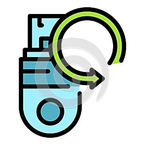Memory stick data icon vector flat