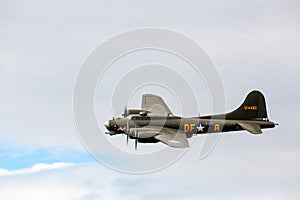 Memphis Belle Boeing B 17 Bomber Flying over Shoreham Airfield