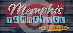 Memphis birthplace of rock and roll wood sign photo