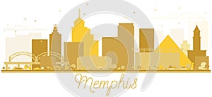 Memphis City Skyline Golden Silhouette.