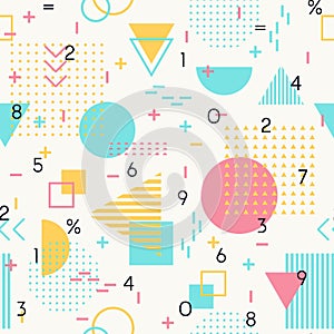 Geometric memphis  seamless pattern