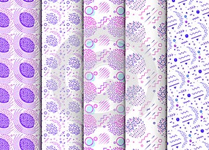 Memphis seamless patterns available in swatches panel