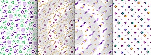 Memphis seamless patterns available in swatches panel