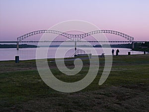 Memphis Skyline, Hernando DeSoto Bridge at Sunrise