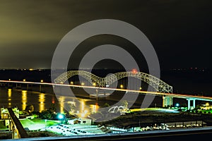 Memphis Skyline at Night Hernando DeSoto Bridge