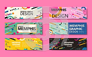 Memphis style banner collection