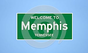 Memphis, Tennessee city limit sign. Town sign from the USA.