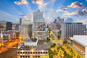 Memphis, Tennessee, USA downtown city skyline