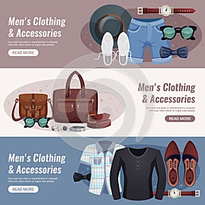 Men Accessories Horizontal Banner Set