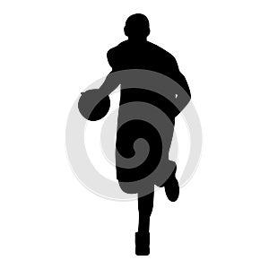 Men Basketball player silhouette dribble illustration on isolated background