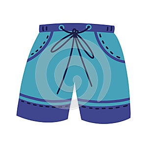 Men beach shorts vector icon. Hand drawn illustration isolated on white background. Fashion summer clothes for sports, recreation