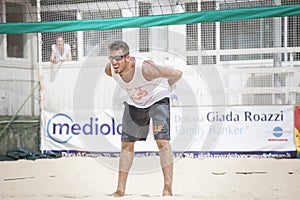 Men beach volleyball players. Italian national championship