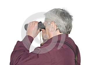 Men with binoculars