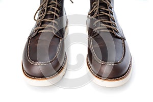 Men brown work boots