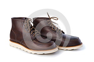 Men brown work boots