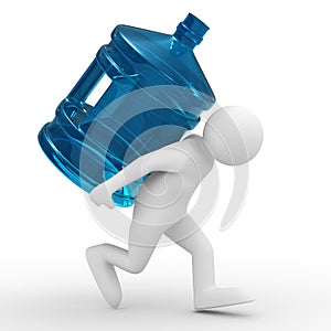 Men carry bottle on back