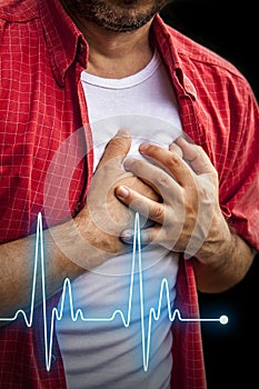 Men with chest pain - heart attack