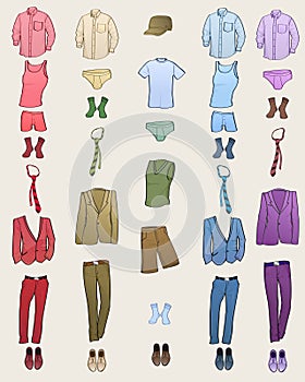 Men clothes icons