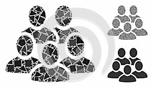 Men collective Composition Icon of Unequal Pieces