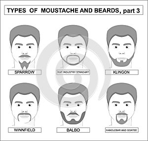 Men , faces, a collection of mustaches and beards, character variations