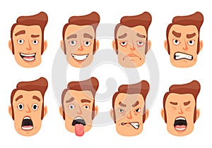Men Facial Gestures Set