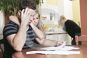 Men with financial stress at home