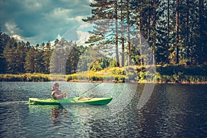 Men Fishing From a Kayak