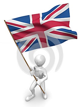 Men with flag. Great Britain