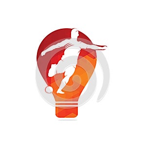 Men football player and bulb icon vector design