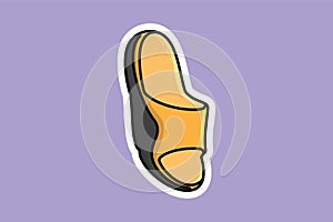Men Footwear Single Slipper Shoe Sticker design vector. Men fashion object icon concept.