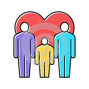 men gay same sex couple adoption color icon vector illustration