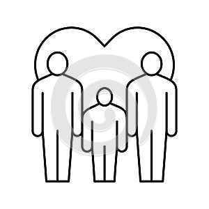 men gay same sex couple adoption line icon vector illustration