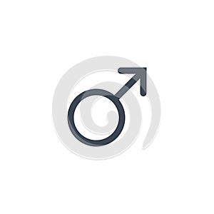 Men Gender Symbol related vector glyph icon.