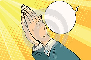 Men hands in prayer