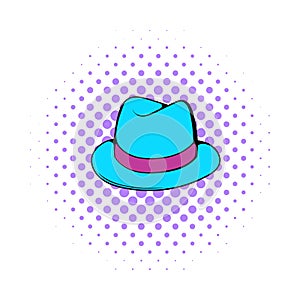 Men hat icon, comics style