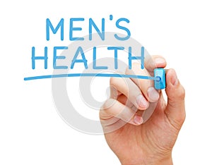 Men Health Handwritten With Blue Marker