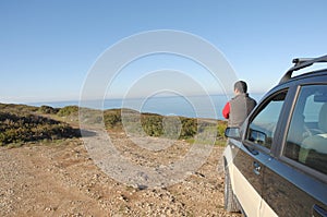 Men with his 4x4 car