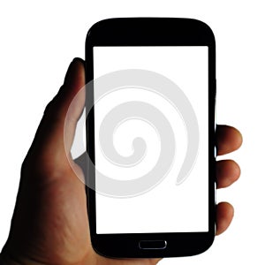 Men holding smarthphone in hand