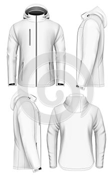 Men hooded softshell jacket design template