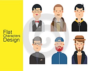 Men illustration avatar Vector set